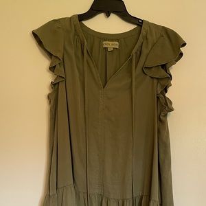 Army green casual knee length dress. Worn only once